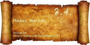 Haász Adrián névjegykártya
